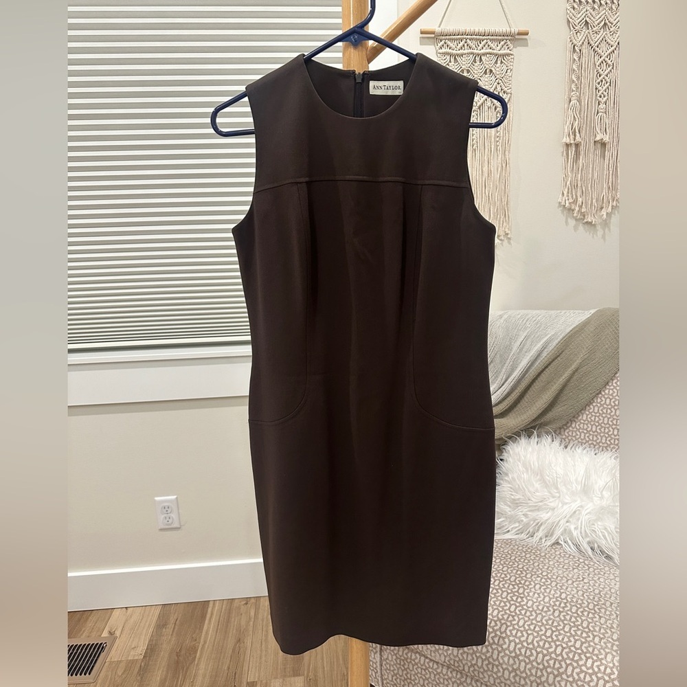Ann Taylor Women's Dark Brown Midi Dress